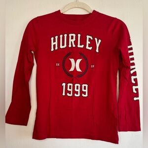 Hurley Red Long Sleeve Boys Tee (Size M)